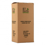 BLACK PAPER Large Straws 210mm Box of 250