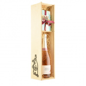 Pack V Perfectly Pink Prosecco and truffles in a wood gift box